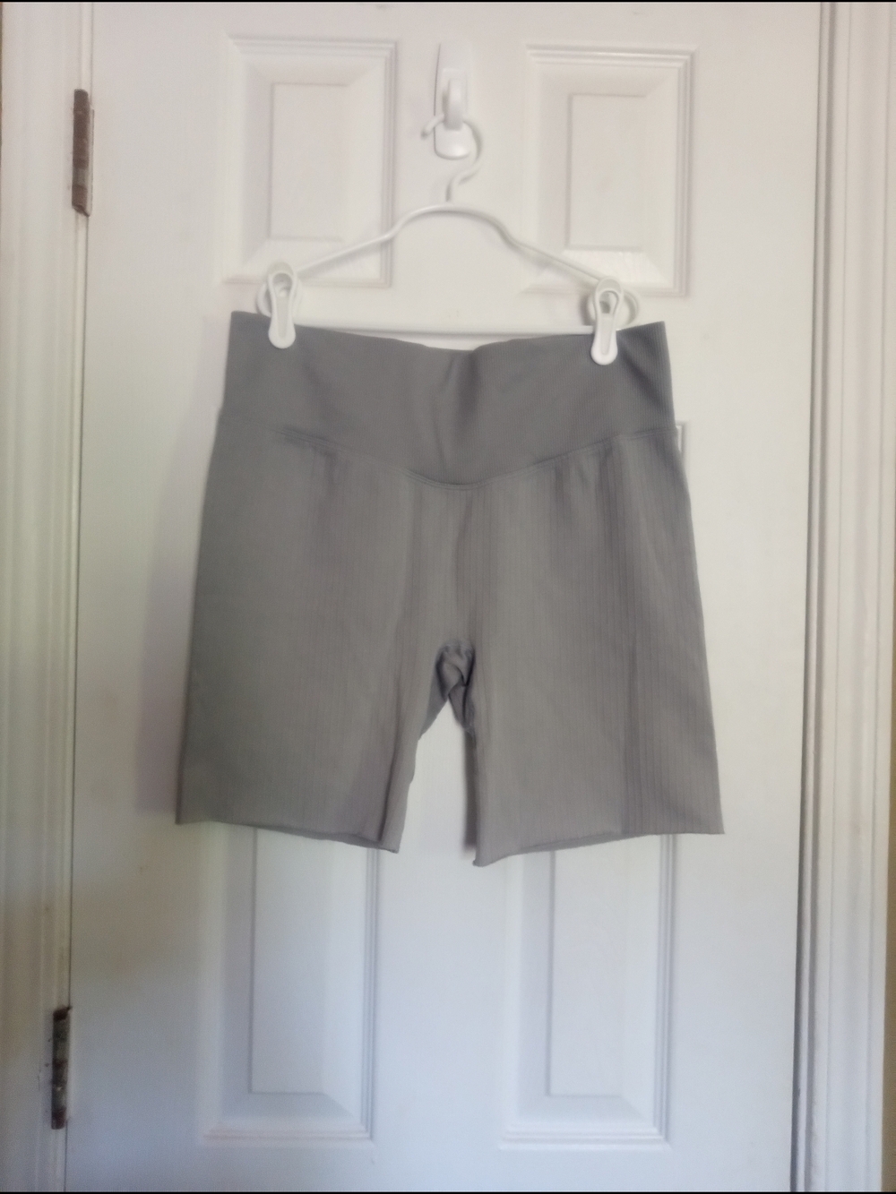 PINK Victoria's Secret Gray Ribbed High-Waist Bike Shorts